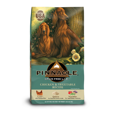 Pinnacle Grain Free Chicken & Vegetable Recipe Dry Dog Food (4 lb size)